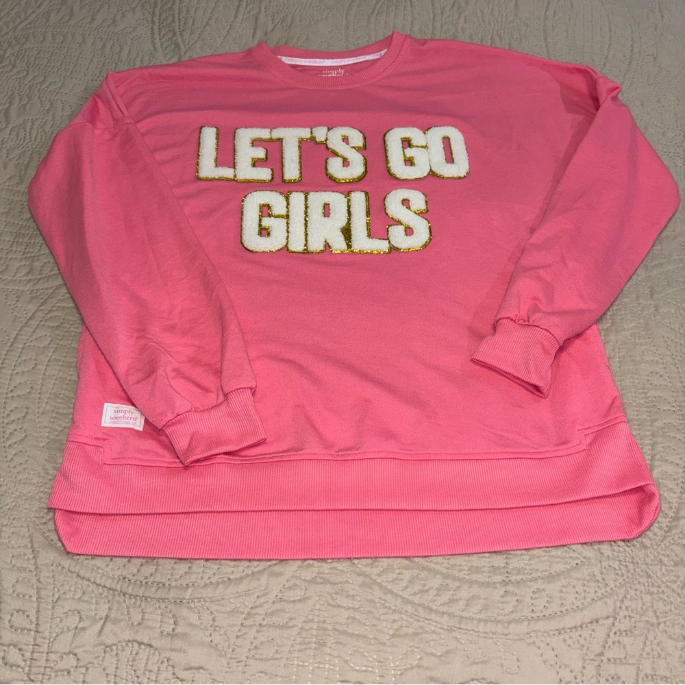 Simply Southern “Let’s Go Girls” Sweatshirt in Pink Size Medium